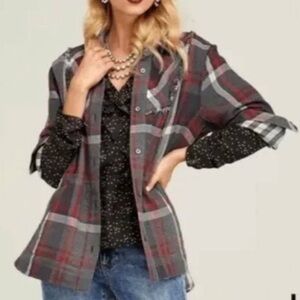 CAbi Plaid Tavern Shirt Long Sleeve Flannel